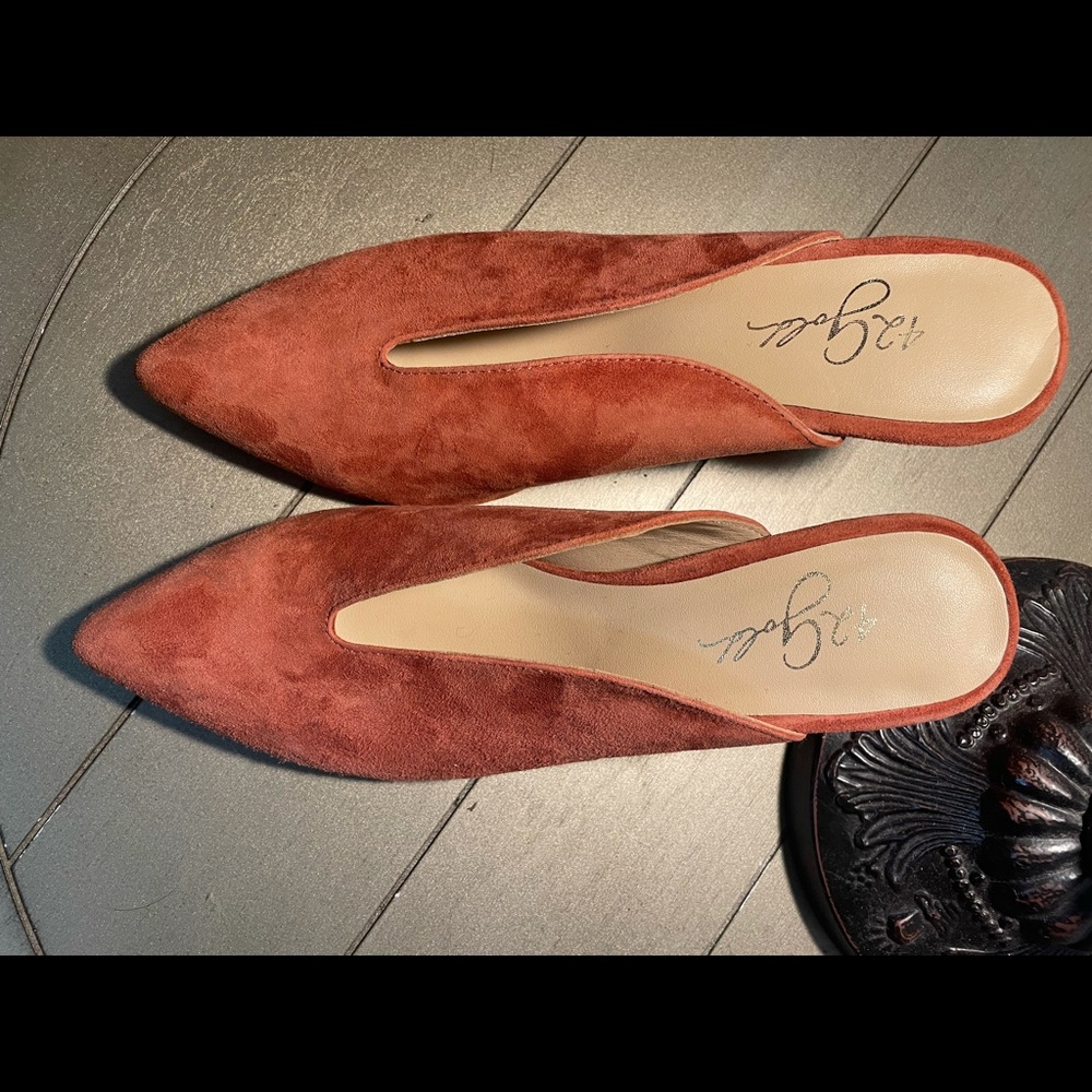 Pink Suede Mules